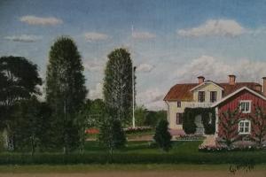 Tavla målad av G.Anselm 1934 över Kimarps gård 