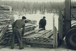 Ströläggning bröderna Evert och Ingvar Göransson 1965