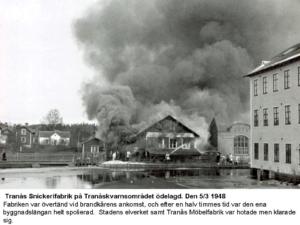 Tranås Snickerifabrik branden 5 mars 1948
